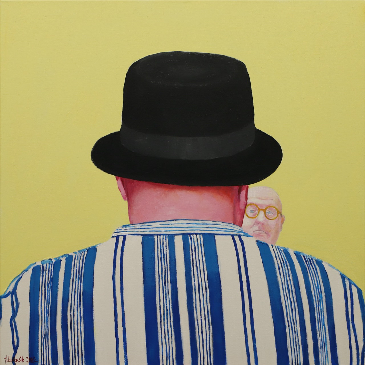 Jarosław Łukasik; To nie jest kapelusz René Magritte’a 2022; akryl na płótnie; 80 x 80 cm.jpg